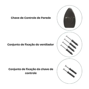 Ventilador Oscilante de Parede Jhamba 60cm Preto Bivolt 147W Potente - Imagem 3