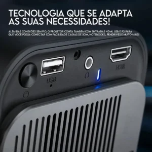 Projetor HY320 Davely Smart TV Android WiFi 6 390 ANSI Lumens Full HD Suporte 4K HDMI Bluetooth 85-200 Polegadas Alto Falante Com Controle Remoto Bivolt Portátil Mini - Imagem 5