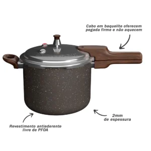 Panela De Pressão Fechamento Externo Presscook Grafito 4,2l - Mimo Style - Imagem 4