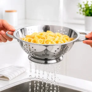 Escorredor De Macarrão Inox Lavador De Arroz Wow World Of Wonders - Imagem 1