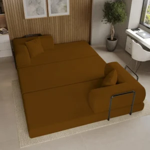 Sofá Cama Colchão 3 Em 1 Puff Dobrável Confortável - Balaqui - Imagem 5