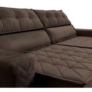Sofá 3 Lugares Cama Inbox Belém Retrátil/reclinável Caf - Imagem 5