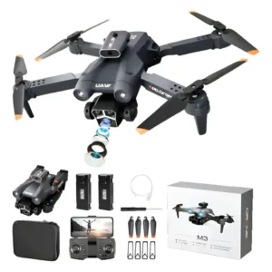 Dli Drone M3 Com Câmera Dupla Hd 1080p Drone Fpv Profissional Mini Quadricóptero Dobrável Com Controle Remoto Inclui Duas Baterias De 1800 Mah E Maleta De Transporte Preto - Imagem 1