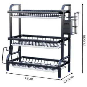 Organizador De Louças 3 Andares Inox Para Cozinha - Imagem 8
