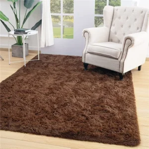 Tapete 2,00x1,50 Peludo Felpudo Sala E Quarto Cores Cor Chocolate Desenho Do Tecido Pelo Alto - Imagem 7
