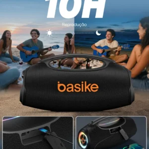 Basike Caixa de Som Boombox Plus 80W 8000Mah 10hrs Portátil Bluetooth 5.3 Sem fio IPX6 À Prova D'água Com Luz RGB Hifi TWS Bass Forte bombox Para TV Copa Mundo 2026 Sabala Festa Casa Subwoofer RAD337 - Imagem 2