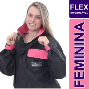 Capa Chuva Motoqueiro Impermeável Pvc Star Combate Feminina - Imagem 3