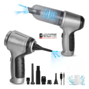 Mini Aspirador De Pó Portátil Recarregável Soprador Usb Automotivo 3em1 Sem Fio Premium Vácuo Limpeza Carro Multifuncional Casa Chrome Technology - Imagem 6