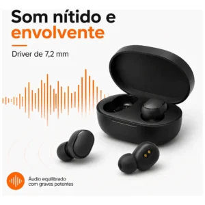 Fone De Ouvido Blueetoth Xiaomi Redmi Airdots 2 Preto - Imagem 5