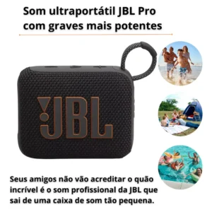 JBL Caixa De Som Go 4 Black À Prova D'água JBLGO4BLK Cor Preto - Imagem 7