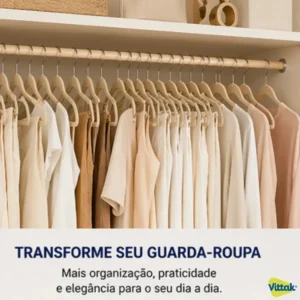 Vittak Kit 50 Cabides Adulto Veludo Slim Antideslizante Organizador Roupas Cor Bege - Imagem 6