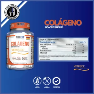 Colágeno Verisol 120 Cáps Com Ácido Hialurônico - Profit Sabor Sem sabor - Imagem 3