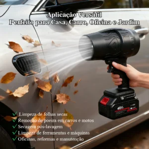 Soprador 48v Turbo Portátil Com 2 Baterias Potente Preto - Imagem 6