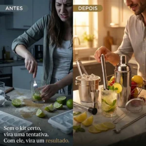 Kit Caipirinha Profissional 7 Peças Inox Coqueteleira 750 Ml - Imagem 4