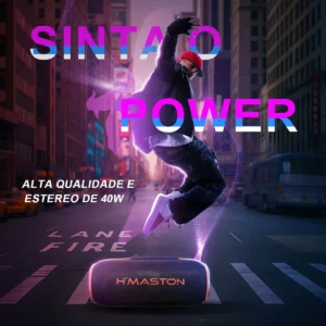 Caixa De Som Bluetooth Portátil 40w H'maston Tn22 Rgb Tws - Imagem 2