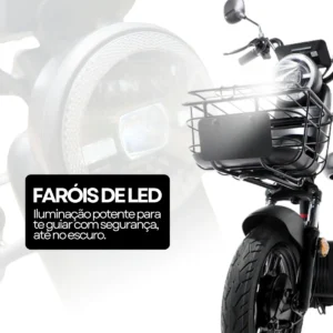 Bicicleta Elétrica Nado C2 1000W Bateria Removível 48V 60km Preto - Imagem 7