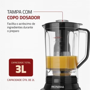 Liquidificador Turbo, Mondial, 1100W - L-1100 BI - Imagem 6