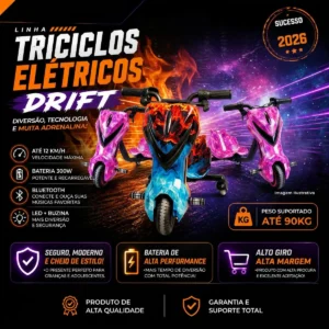 Patinete Elétrico Drift Triciclo Infantil Bluetooth 250w 36v - Imagem 8