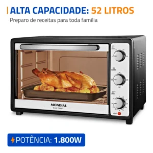 Forno Elétrico 52L Grand Family II, Mondial 1800W FRN-52-B - Imagem 3