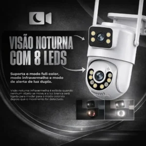 Câmera de Segurança Wi-Fi iCSee/Yoosee A28B 4K Dupla Lente Visão Noturna Colorida Full Hd Externa Prova D'água Ip66 Sensor Movimento Woosh - Imagem 6