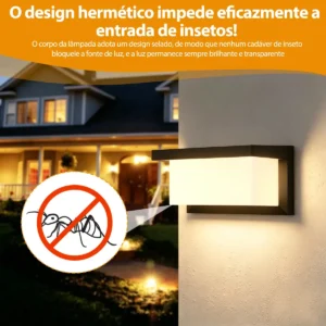 Luminaria Parede Externa Led Retangular Arandela 110v/220v - Imagem 3
