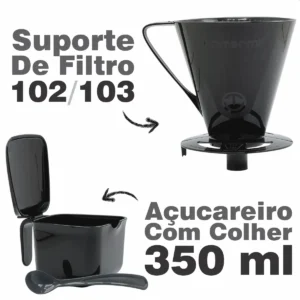Kit Chaleira Elétrica Garrafa Térmica Com Açucareiro Filtro - Imagem 3