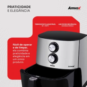 Air Fryer 7l 1500w Amvox Arf 1565 Tamanho Familia Inox - Imagem 7