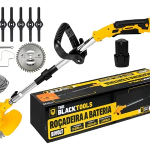 Roçadeira Aparador Grama A Bateria Recarregável 460w Profissional Com Acessórios Tcg12b The Black Tools - Imagem 1