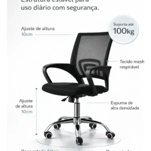 Cadeira De Escritório Easy Office Ergonômica Confortável - Imagem 7