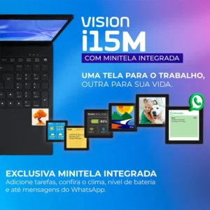 Notebook Positivo Vision i15M com Minitela, Intel Core 3, 8GB de RAM, SSD de 256GB e Tela de 15,6" Full HD IPS Antirreflexo - Imagem 6