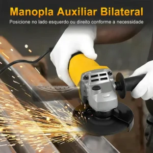 Esmerilhadeira Lixadeira Angular 950w 6 Velocidades 115mm Amarelo 60hz - Imagem 4