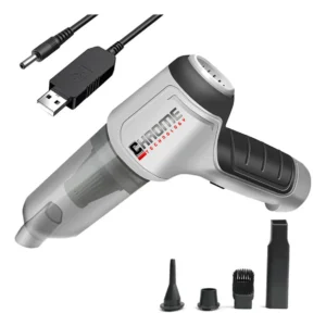 Mini Aspirador De Pó Portátil Recarregável Soprador Usb Automotivo 3em1 Sem Fio Premium Vácuo Limpeza Carro Multifuncional Casa Chrome Technology - Imagem 4