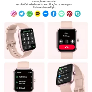 Relógio Smartwatch Feminino 1.83 Rosa Saúde E Notificações - Imagem 5