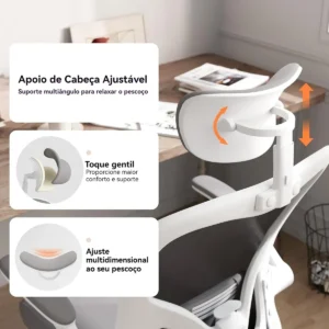 Cadeira Escritório Gamer Ergonômica Reclinável Giratoria 360 - Imagem 4