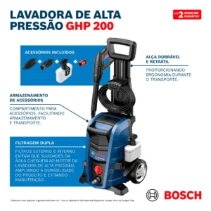Lavadora De Alta Pressão 1700w 2000psi Bosch GHP 200 - Imagem 8