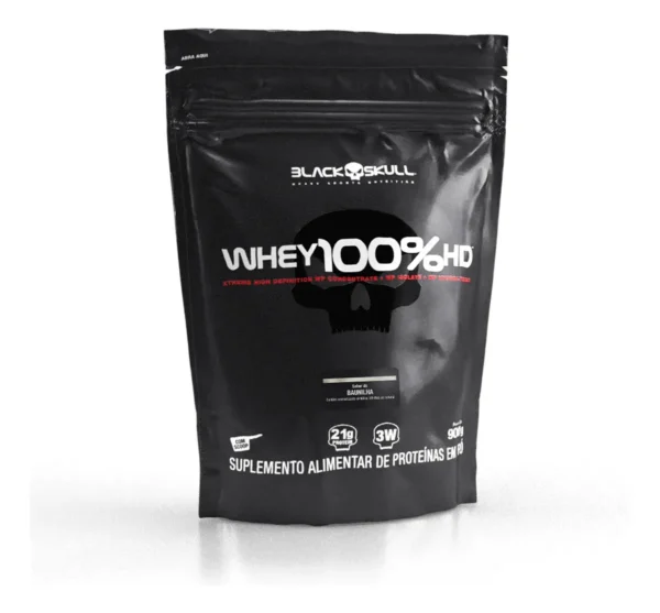 Whey 100% Hd Refil Black Skull - 900g (wpc, Wpi E Wph) Sabor Cookies & Cream