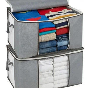 Kit 2 Saco Organizador De Roupas E Edredom Caixa Closet - Imagem 1