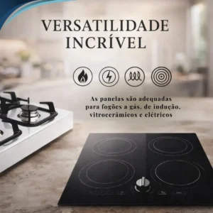 Jogo De Panelas Cerâmica Antiaderente 5 Peças De Indução 2,5mm Revestimento Cerâmico Tampa De Vidro Para Fogão Tradicional Gás Creme Pítia - Imagem 8
