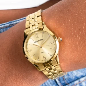 Kit Relógio Mondaine Pequeno Dourado E Colar De Cristal 32720lpmkde1k1 - Imagem 7
