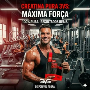 CREATINA MONOHIDRATADA 500g - 100% Pura - 3VS Nutrition - Imagem 2