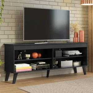 Rack Para Tv Até 65 Polegadas Com Pés Turim Madesa Cor Preto XM6997 - Imagem 1