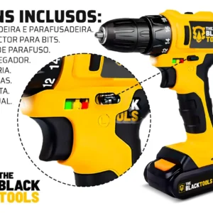 Furadeira Parafusadeira Sem Fio A Bateria Tb-12e 12v 3/8 10mm Com Maleta E Acessórios The Black Tools - Imagem 3