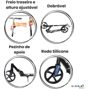 Patinete Infantil Dobrável com Freio Traseiro para Crianças a Partir de 6 Anos - Imagem 7