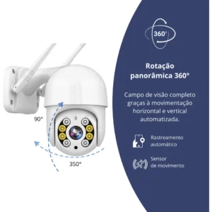 Câmera Ip A8 App Icsee Infravermelho Prova D'água Externa Wifi Hd Cor Branco - Imagem 4
