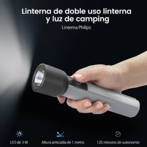 Lanterna Philips Sfl1183 Potente E Durável Branco Preto - Imagem 2