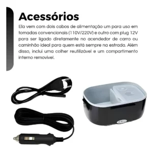 Marmita Elétrica Portátil Carro Trabalho 12/24v - 110/220v - Imagem 3