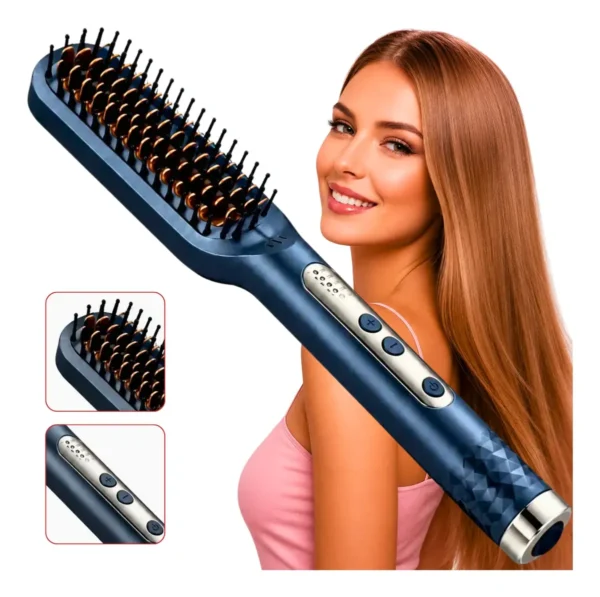Escova Alisadora Bivolt 3em1 Ceramica Ionica Profissional