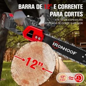 Moto Serra Elétrica 12 Polegadas Portátil 2 Baterias - Imagem 5