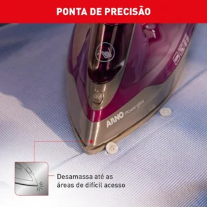Ferro a vapor Arno Powergliss com base XGlide e vapor contínuo FPO1 - Imagem 6