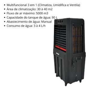 Climatizador De Ar 90l Amvox Acl 9022 Preto - Imagem 3